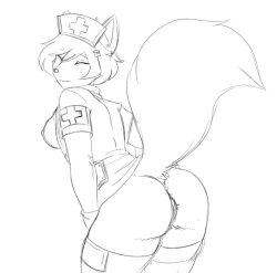 munkeesgomu:  Maple is kind of unsanitary, wearing nothing under her uniform…