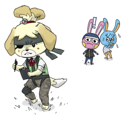 slicingeagle:  mitogenesis: last month i saw someone with a bandana+eyepatch isabelle icon and i’ve been unable to forget  Diamond dog 