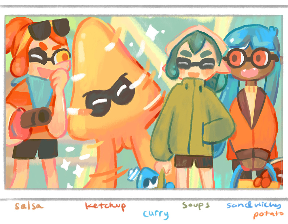 Many games, foods, and group photos later, Team Lunch is still playing! Merry Squidmas @lokno!! 