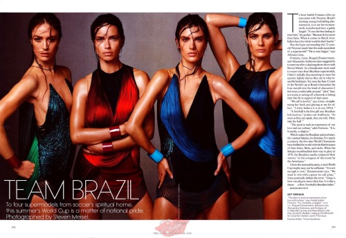 Raquel Zimmermann, Adriana Lima, Alessandra Ambrósio & Isabeli Fontana in Team Brazil by Steven 