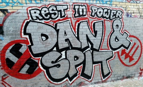 On the 4th of July 2018 some anarchists in Sydney painted a memorial piece for Dan Shersty and Spit 