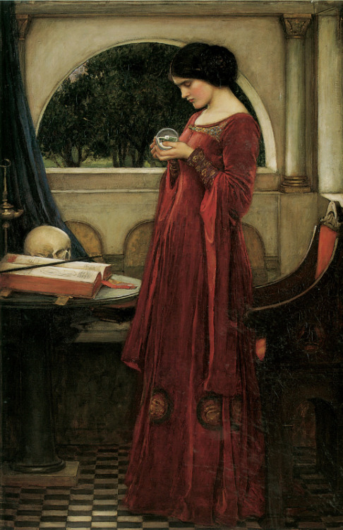 The Crystal Ball (1902), by J.W. Waterhouse After the devout girl reading the missal, Waterhouse pai