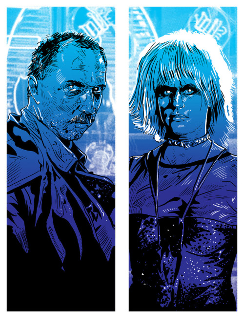 xombiedirge:  Blade Runner Portrait Series by Tim Doyle / Tumblr / Store 9” X 24” S/N 2 Color screen prints. Each print was given away for free with purchases from Nakatomi Inc’s store and their always insanely awesome, Mystery Print Tube sales.