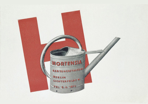 Laszlo Moholy-Nagy, Advertisement for »Hortensia« garden landscaping, Berlin, 1930. Via moholy-nagy.