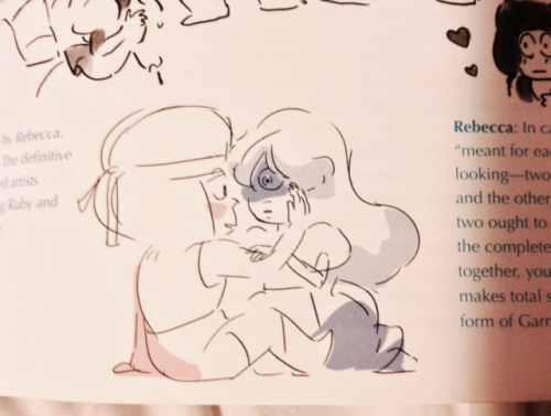 passionpeachy:  I got to the Ruby and Sapphire part of the artbook and I’m crying real tears at how gay and in love these two are