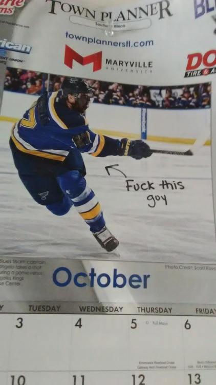 We got this calendar from a local business and I had a fundamental issue with the image for October.