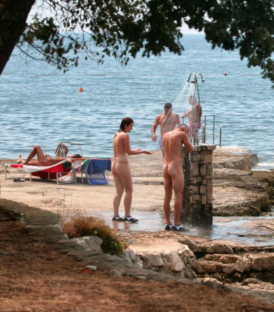 Naked outdoor showering in public (part 2..)