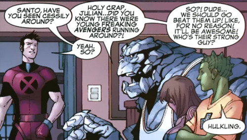 pummelwhack:Santo finds out about the Young Avengers.We should go beat them up! Like, for no reason!