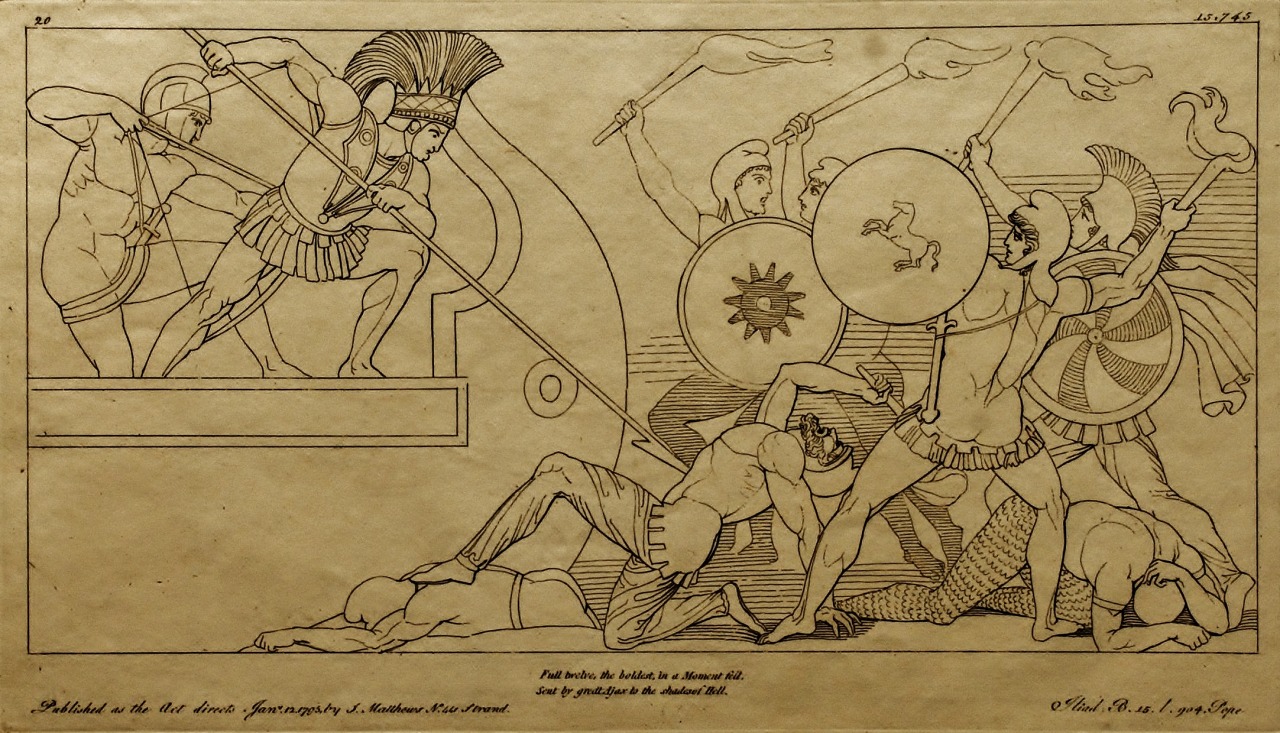 John Flaxman, Print of a drawing of a scene in Homer’s Iliad, 1795