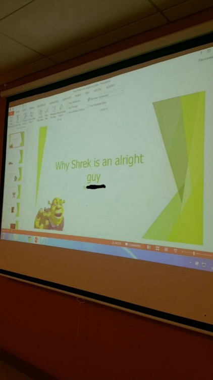 zebrasdontdothat:  So today we had to do persuasive speeches, and some people clearly aren’t taking it very seriously. 