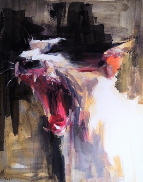 Yael Maimon (Israeli, b. 1980, Ashkelon, Israel) - Roar from Cats series  Paintings: Acrylics on Fab