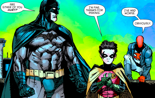 cdelphiki:dailydccomics:Bat-dad and his Bat-sons in Convergence: Batman and Robin #2Bruce is such a 