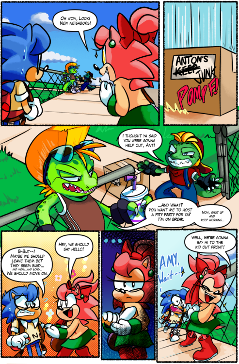 PREV. || Ch. 1 INDEX || NEXT Hmm, looks like there’s new faces in Hedgehog Town and Amy is eager to 