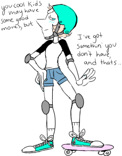 k-riggy:  my skater pearl au! shes all about