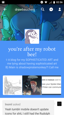 Yeah…tumblr mobile is kinda strange, as for me, I still only see your private icon from months ago(thesimplekritik)pffff i’ll just make a collage of all my icons and make that into an icon and keep it that way