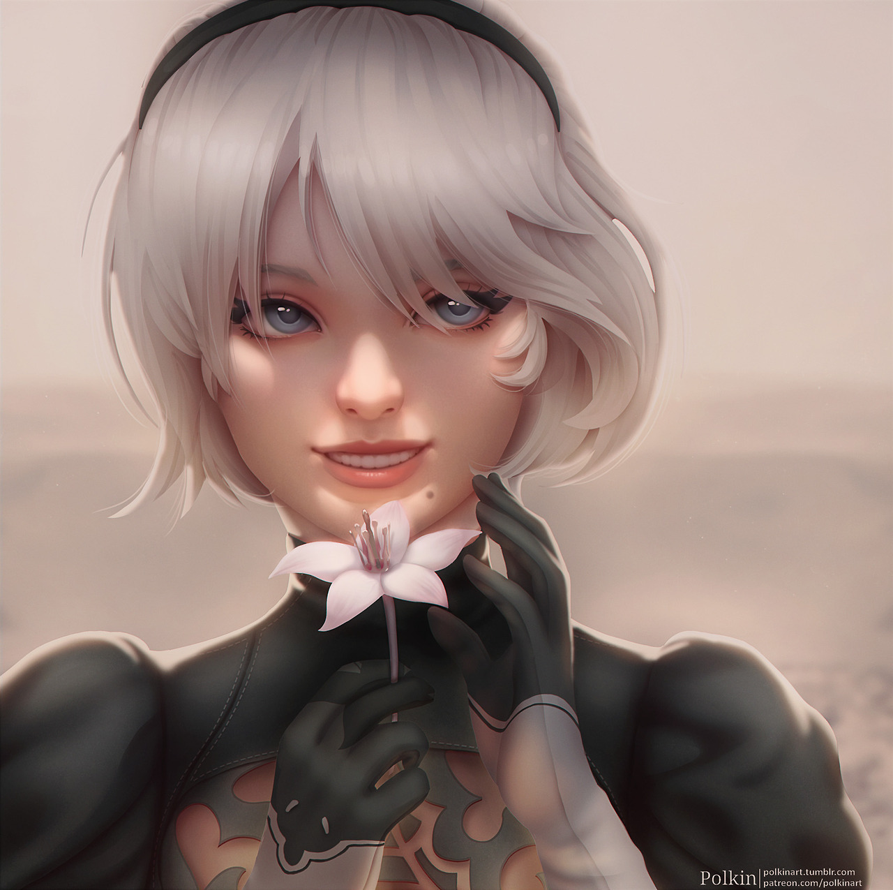 polkinart: 2B from Nier: Automata. What a wonderful game!    ★consider supporting