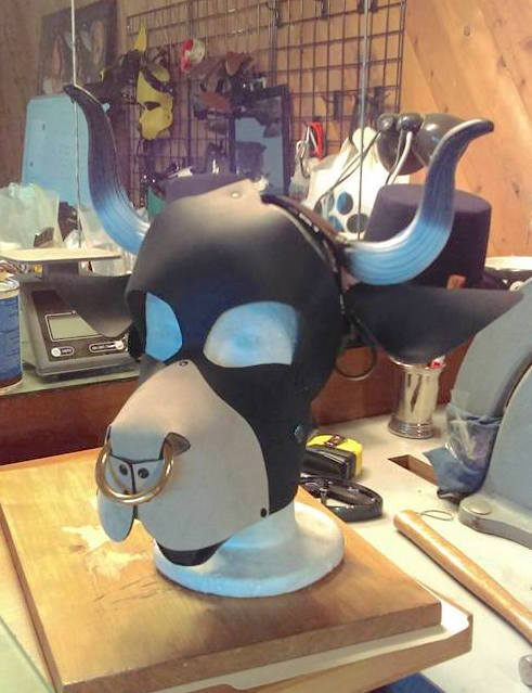 thewellkeptpet:  A one of a kind Bull hood!  www.TheWell-KeptPet.com 