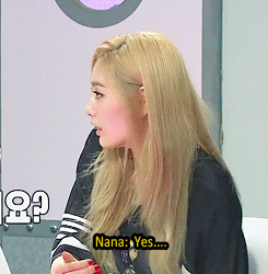 visualkpop:  Nana throwing Lizzy under the bus about watching “hardcore” films :P 