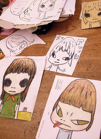 crispycrunchlunchpunch:  Yoshitomo Nara in his Studio from W Magazine 