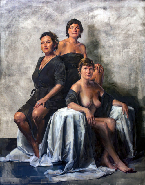 bellsofsaintclements:“The three graces – A portrait of the Schofield sisters” (2014) by Australian a