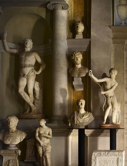 ganymedesrocks: Venice - Detail from the Biblioteca Marciana.  The Monumental Halls of the Library give the opportunity to learn about the beauty of the ancient Library of St. Mark, made largely by Jacopo Sansovino, born Jacopo Tatti (1486 - 1570), later