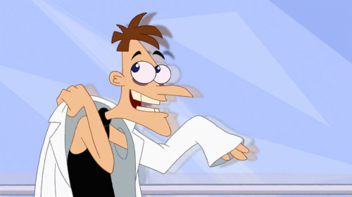 forgottenpnffacts:Doof typically wears a sleeveless black shirt underneath his lab coat (though he o