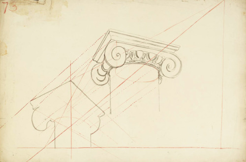 William Turner, Lecture Diagram 73:  Perspective Construction of an Ionic Capital. And&nbs