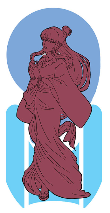 jesidres:  Can you tell whose art I’ve been entranced by lately? In progress shot of Mucha Maya. 