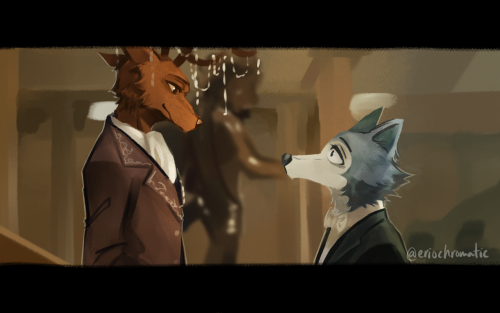 eriochromatic:Beastars Titanic AU bonus frames and sketches on my twitter because tumblr only lets