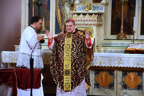 Pontifical Low Mass with Raymond Cardinal Burke Source: http://www.newliturgicalmovement.org/2014/09