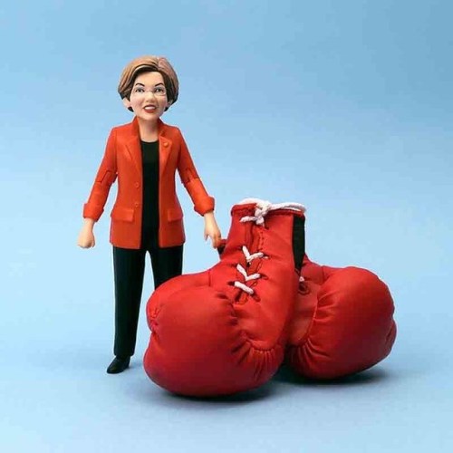 Who’s up for a little action this morning? Elizabeth Warren action figures at CAN give back to Ultra