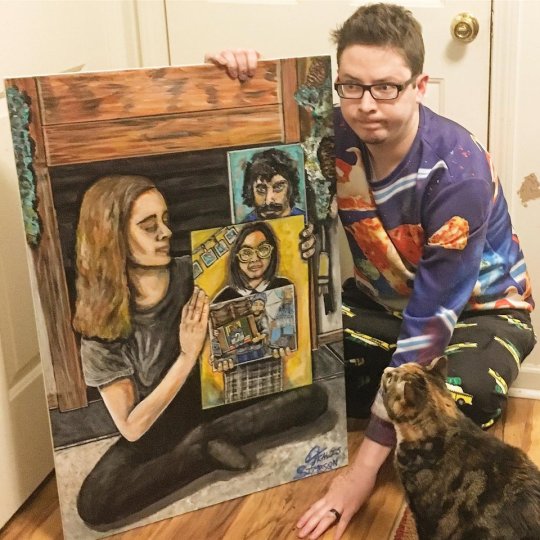 thehappysorceress:  yetimati:  catchymemes:  “My mom painted this and said no one would like it. It’s her 2nd painting.” “I painted somebody’s mom” “Took a while and not perfect, but i painted the guy who painted the other guy’s mom”