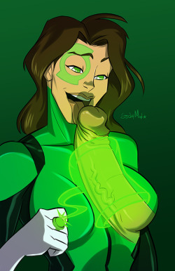 stickymonart:  Cumbustable CruzGreen lantern Jessica Cruz from DC Comics and sure, let’s say that dick is Simon Baz