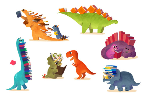 bonniepangart: Book Dinosaurs Posting on Tumblr my art in the past few months.