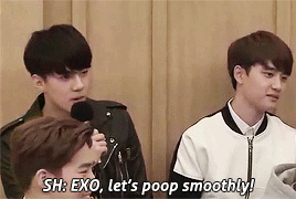 jonginssoo: EXO talking about… poop
