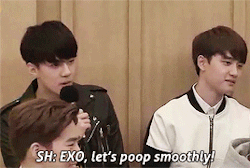 jonginssoo: EXO talking about… poop