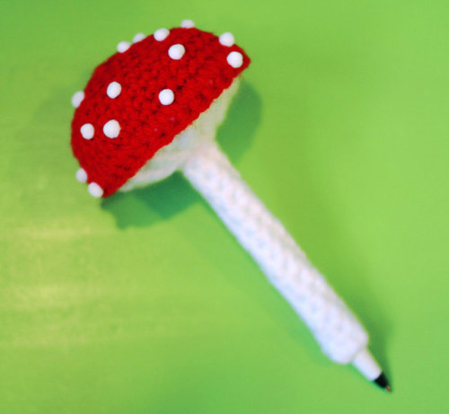 sosuperawesome: Mushroom Toadstool Pen Cozy by Twinkie Chan on Etsy