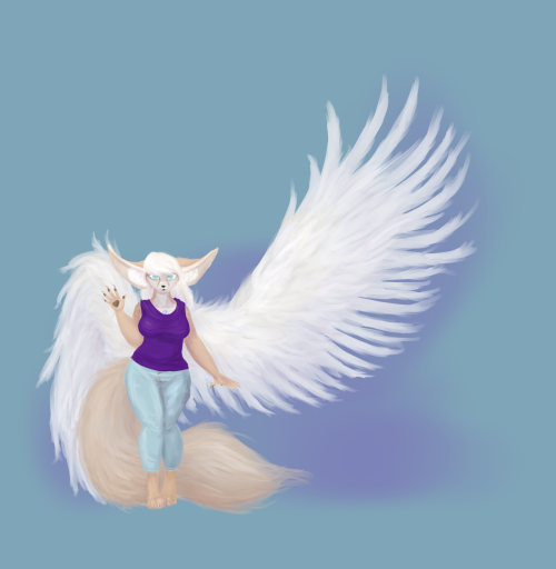 Silverfire SnowFennec by drawitoutCommission for a friend!