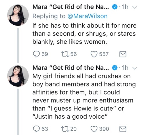 chronolith:  systlin:  tomcats-and-tophats:  garliccloves:  classical-cacophony:   wardencommanderrodimiss: this is too real Note this doesn’t work for bi girls!!    Mara Wilson is a bisexual woman  Boy bands are almost overwhelmingly cultivated around