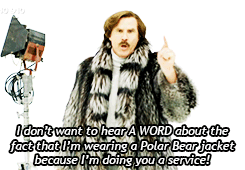 stupidfuckingquestions:  Ron Burgundy passionately requests that you give 10 dollars, euros or pounds to Comic Relief.  