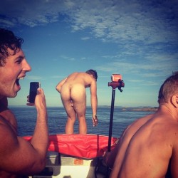 fraternityrow:  just your basic naked afternoon on the boat :)