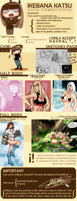 Commissions are open! &gt;_&lt; If you&rsquo;re interested, note me on deviantart! http://ikebanakatsu.deviantart.com/