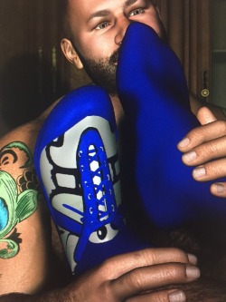 “Adam sniffing Wayne’s socks” Digital image, 2018
