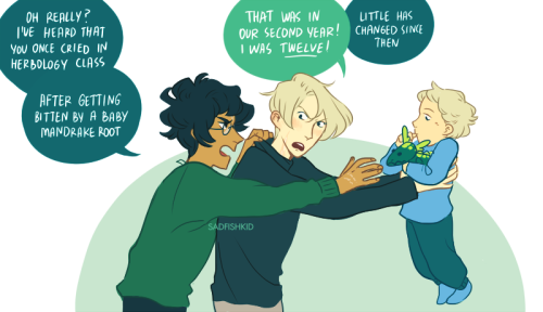 sadfishkid: teddy lupin with his disastrous babysitters godfather and first cousin once removed :&rs