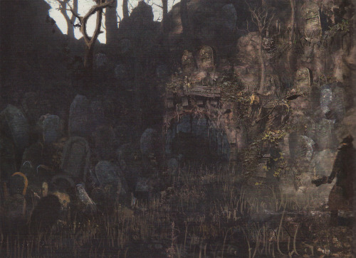 candlemaiden: Hemwick Charnel Lane scenery Bloodborne Official Artworks