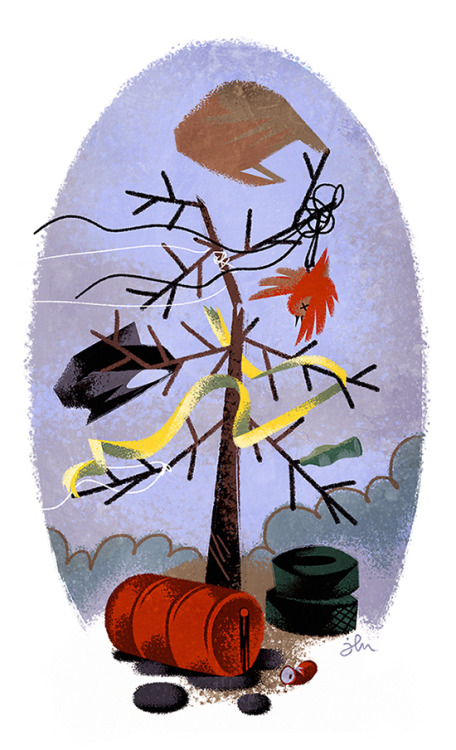 Couple of illos I made for Fruškać&rsquo;s New Year&rsquo;s card. Fruskac.net is the 