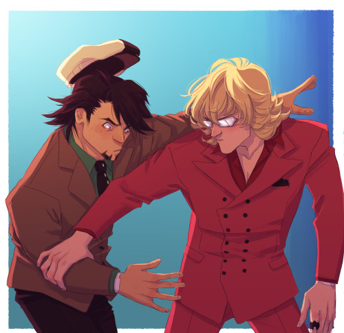 kevinkevinson: his thought process went like this:kotetsu: I’m gonna give him the flirty eyes 