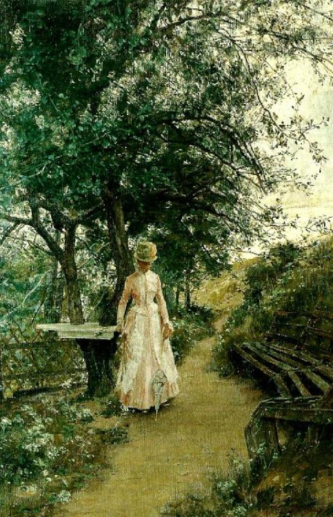 by-the-brush:  Lady in the GardenJohan Krouthén - circa 1890  This is amazing.