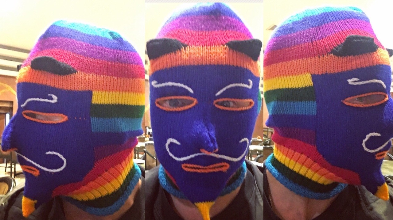 Subtraction by Julian Roberts Peruvian knitted mask.