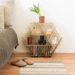 littlealienproducts:   Hexagon Bedside Table by  RucheShelving   